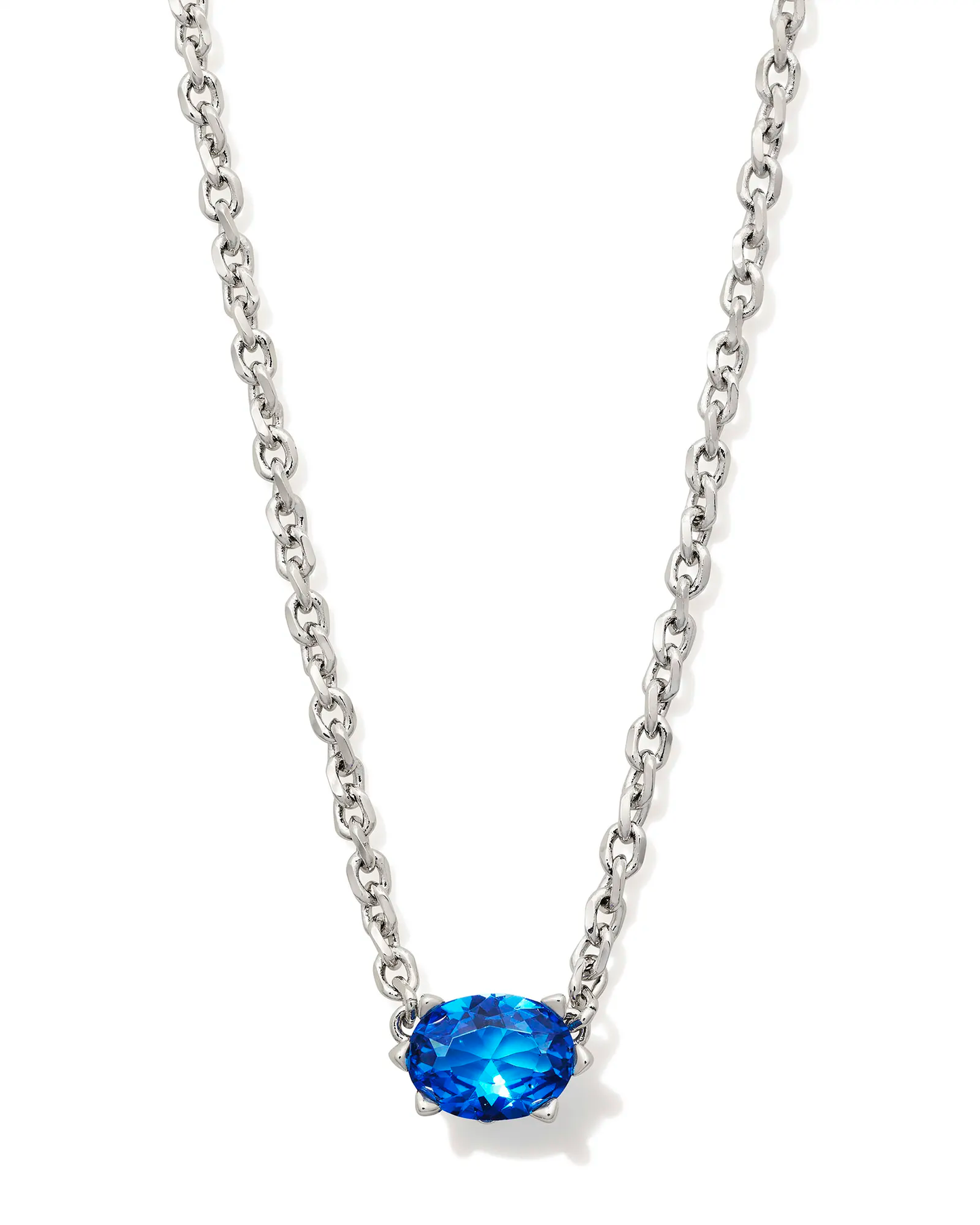 Cailin Pendant Necklace Rhodium Blue Violet Crystal