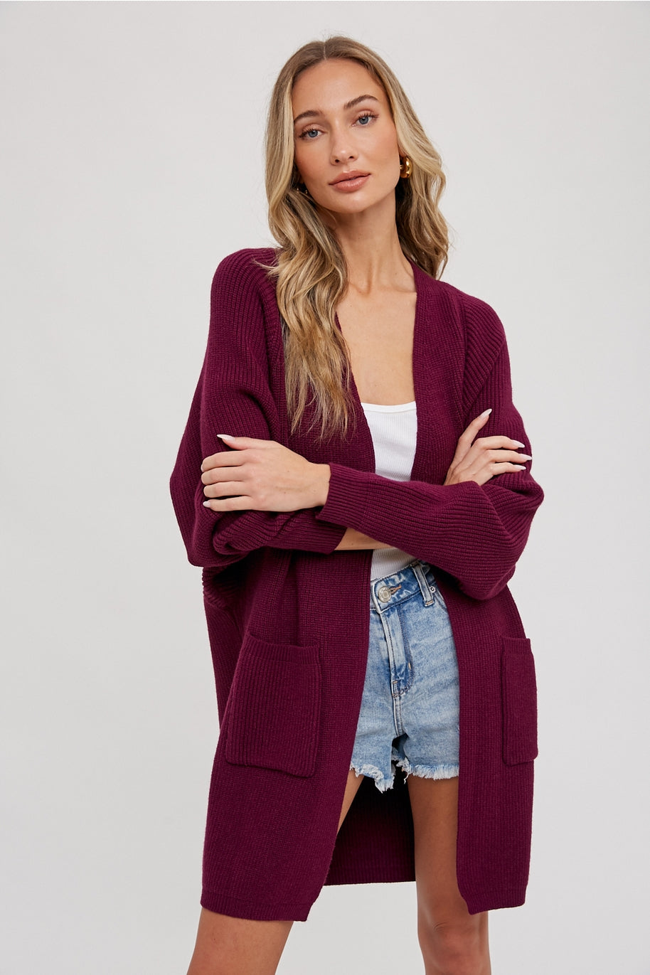 Plum Batwing Cardigan - – She Chester