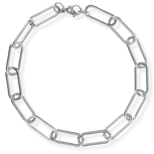 Carla Paper Clip Chain Silver Bracelet - 224