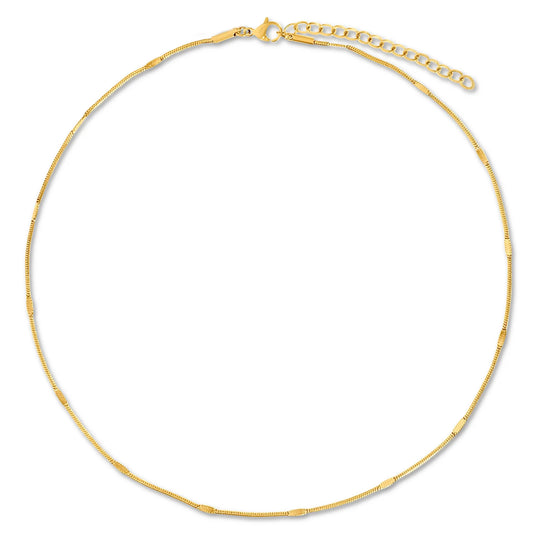 Carolina Dainty Round Snake Chain Choker Necklace - Gold 119