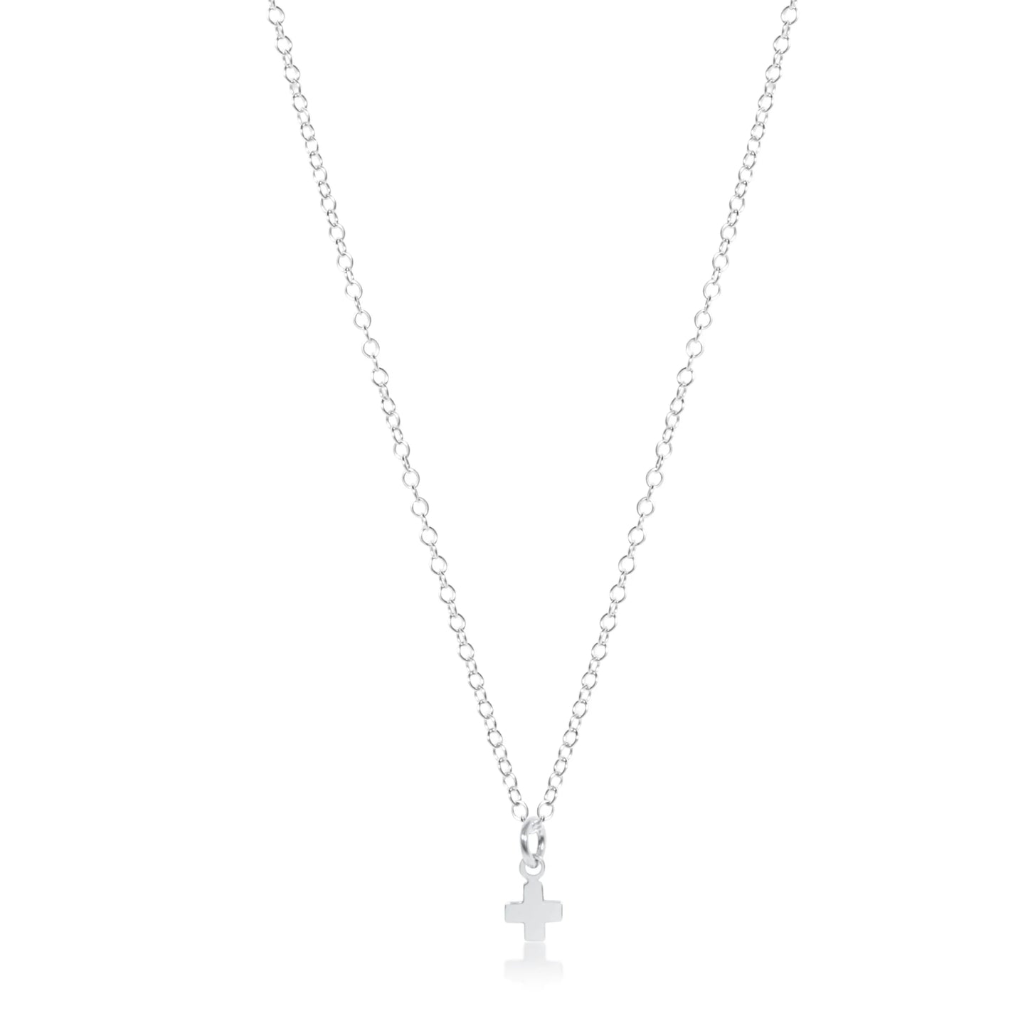 16" Necklace Sterling - Signature Cross Small Sterling Charm