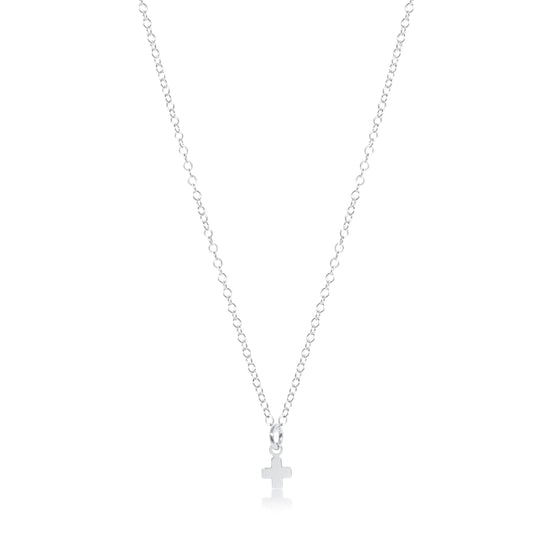 16" Necklace Sterling - Signature Cross Small Sterling Charm