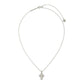 PEARL CROSS SHORT PENDANT NECKLACE SILVER WHITE PEARL