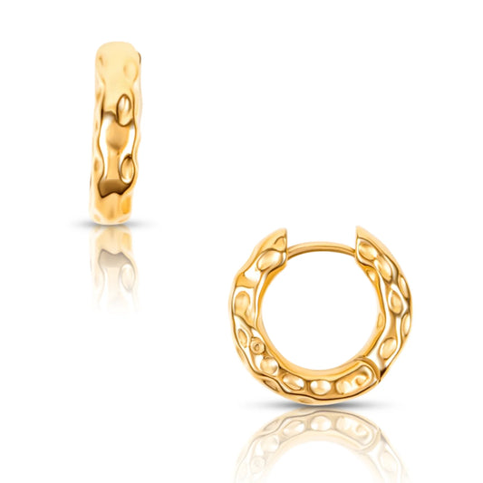 Blakely Hammered Mini Hoop Gold Earring