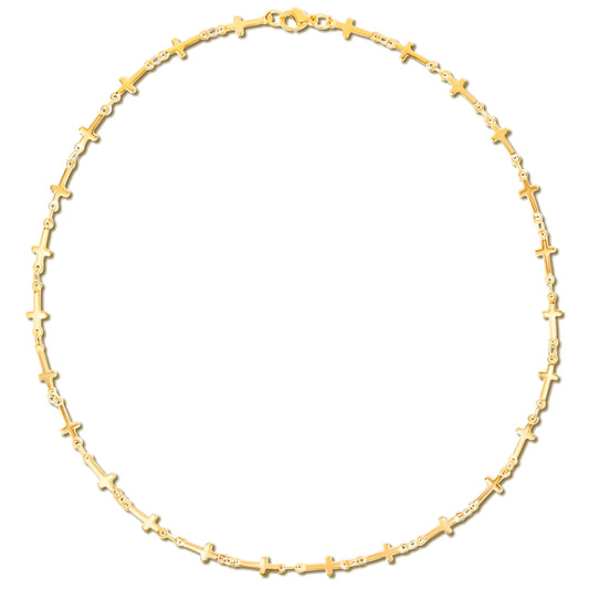 Kennedy Cross Chain Gold Necklace