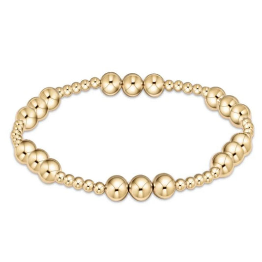 Classic Joy Pattern 6mm Bead Gold Bracelet