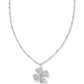 Clover Crystal Necklace Rhodium White Crystal