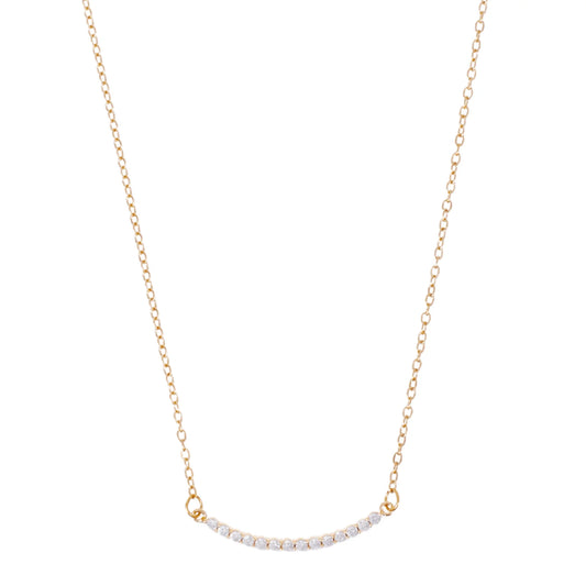 Gianna Gold Curved Bar Necklace - 37