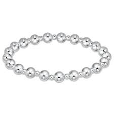 Classic Grateful Pattern 6mm Bead Bracelet - Sterling Silver