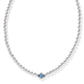 Abbie Beaded Necklace Rhdoium Light Blue MOP