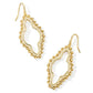 Abbie Beaded Open Frame Earring Gold Metal