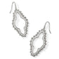 Abbie Beaded Open Frame Earrings Rhodium