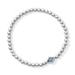 Abbie Beaded Stretch Bracelet Rhodium Light Blue MOP