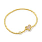 Ari Heart Stretch Bracelet Gold Pink Iridescent Glitter