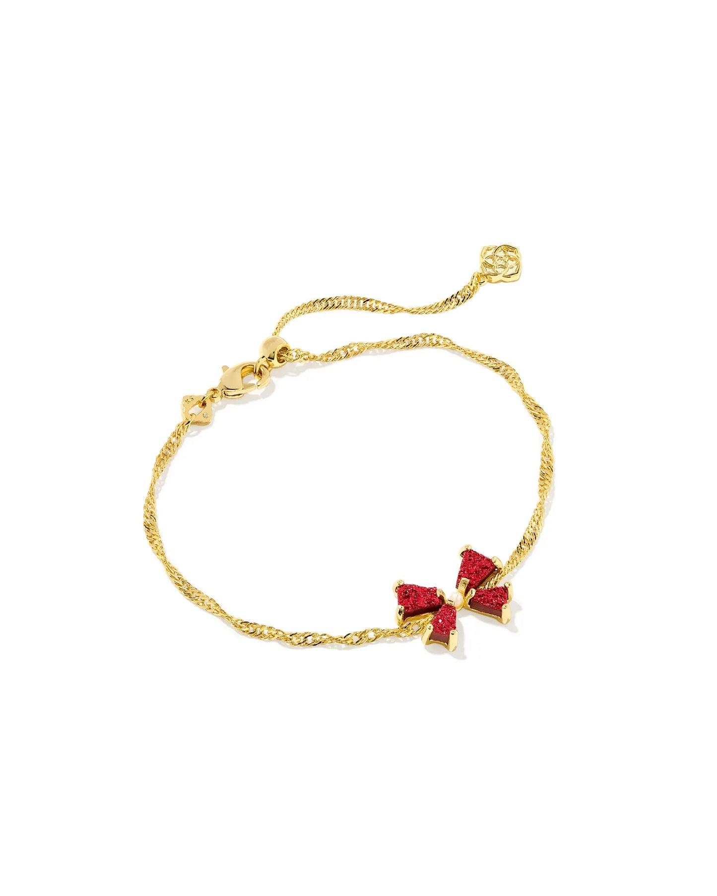 Blair Bow Sm Chain Bracelet Bright Red Drusy