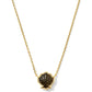 Brynne Gold Shell Short Pendant Necklace in Golden Obsidian