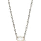 Cailin Pendant Necklace Rhodium Ivory MOP