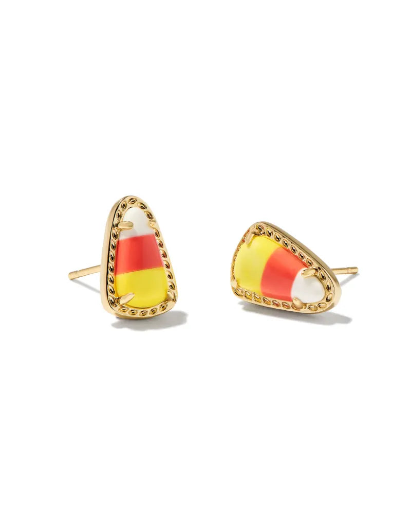 CANDY CORN STUD EARRINGS GOLD CANDY CORN MAGNESITE