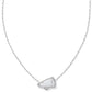 Cheer Short Pendant Necklace Rhodium White MOP