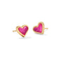 Framed Ari Heart Stud Earring Gold Azalea Illusion