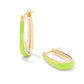 KELSEY HOOP EARRINGS IN GOLD CHARTREUSE ENAMEL