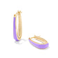 KELSEY HOOP EARRINGS IN GOLD PURPLE ENAMEL