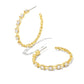 Lexi Hoop Earrings Gold White Crystal