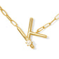 Pearl Letter Gold Pendant Necklace -