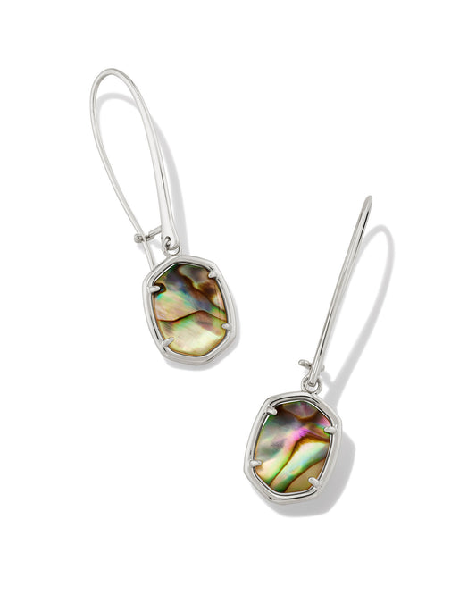 DAPHNE WIRE DROP EARRINGS IN SILVER ABALONE