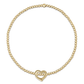 Classic Gold 2mm Bead Bracelet - Love Small Gold Charm