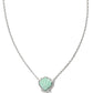 BRYNNE SHELL SHORT PENDANT NECKLACE IN SILVER SEA GREEN CHRYSOCOLLA