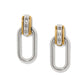 Mosaic Two Tone Links Post Drop Earrings JA0069