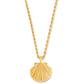 Natalia Gold Oversized Shell Pendant Necklace - 346