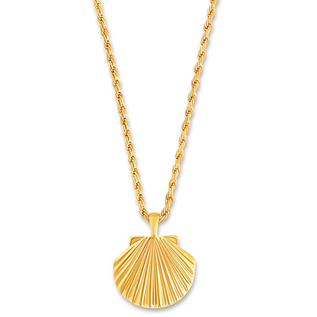 Natalia Gold Oversized Shell Pendant Necklace - 346