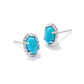 Daphne Stud Earrings Rhodium Variegated Turquoise