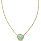 BRYNNE SHELL SHORT PENDANT NECKLACE IN GOLD SEA GREEN CHRYSOCOLLA