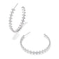 Jada Hoop Earrings Rhodium White Crystal