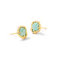 BRYNNE SHELL STUD EARRINGS IN GOLD SEA GREEN CHRYSOCOLLA