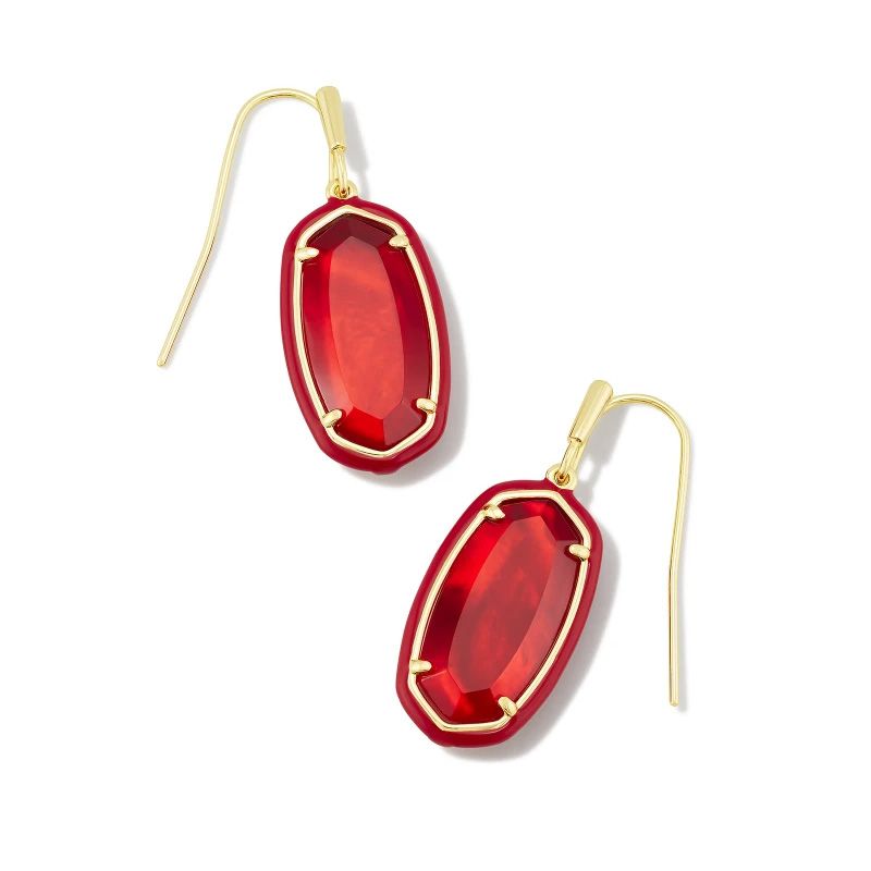 Dani Drop Gold Red Earring