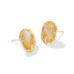 DAPHNE CORAL FRAME STUD EARRINGS IN GOLD IRIDESCENT ABALONE