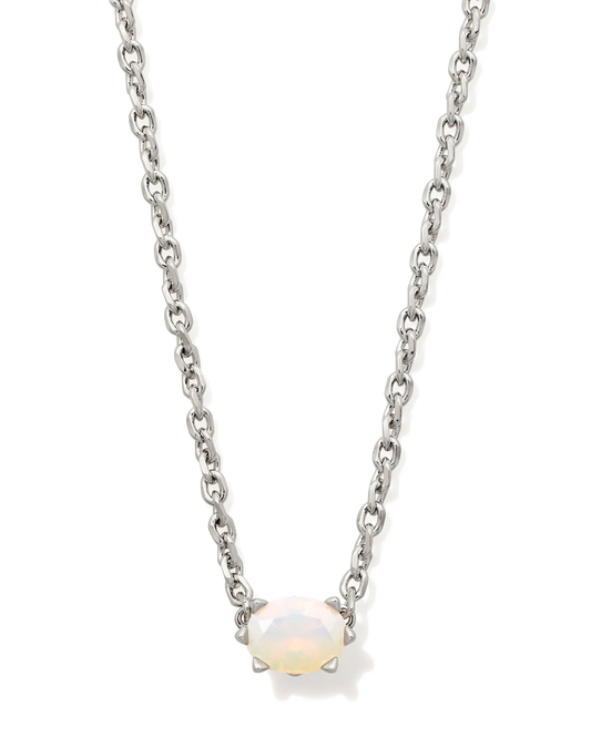 Cailin Pendant Necklace Rhodium Champagne Opal Crystal