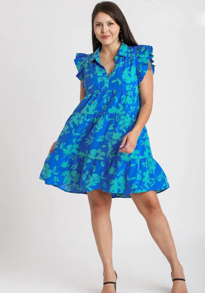 Somewhere Sunny Blue Mix Dress -