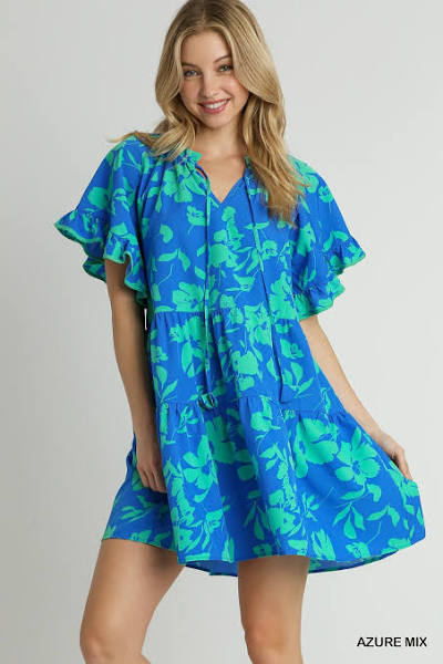 Somewhere Sunny Blue Mix Dress -