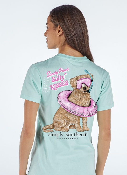 Sandy Paws Salty Kisses Mint SS Tee