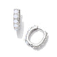 CHANDLER HUGGIE EARRINGSSILVER WHITE OPALITE MIX