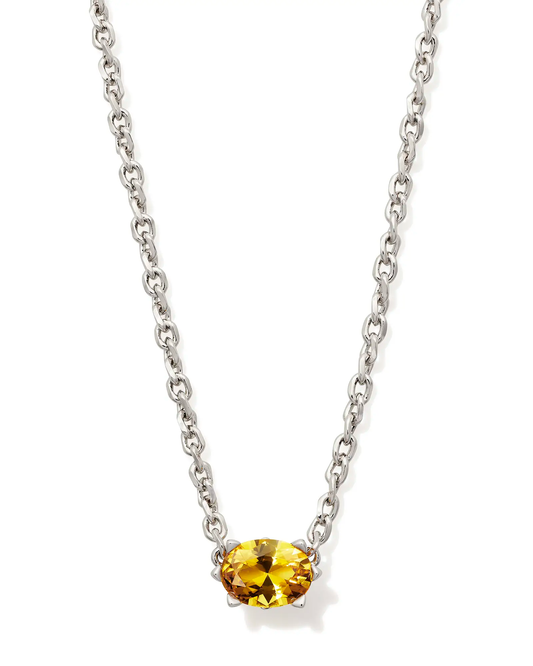 Cailin Pendant Necklace Rhodium Golden Yellow Crystal