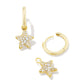 JAE STAR PAVE HUGGIE EARRINGS IN GOLD WHITE CRYSTAL