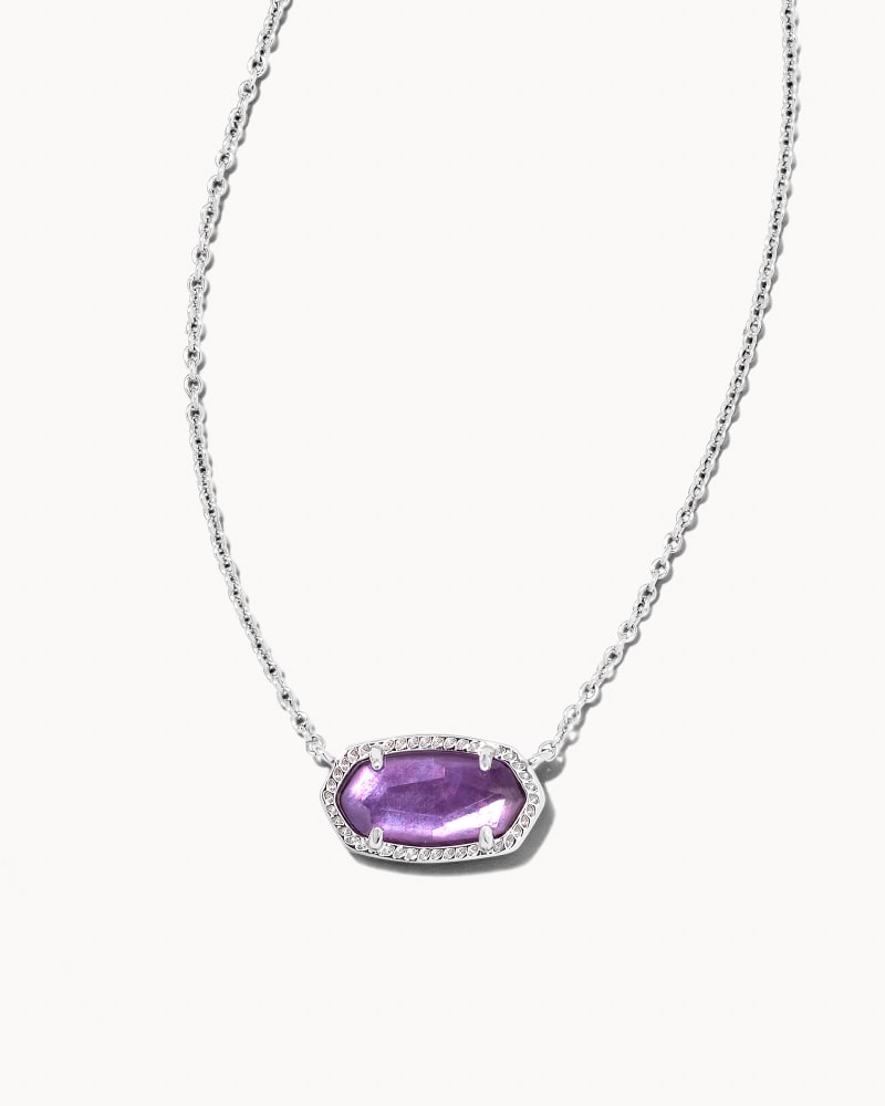 Elisa Necklace Rhodium Purple Mica