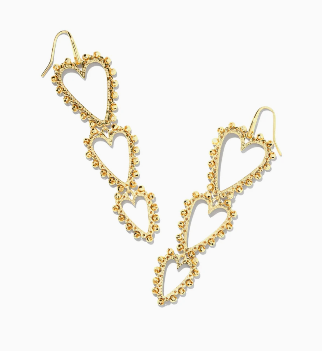 Beaded Ansley Gold Statement Earrings