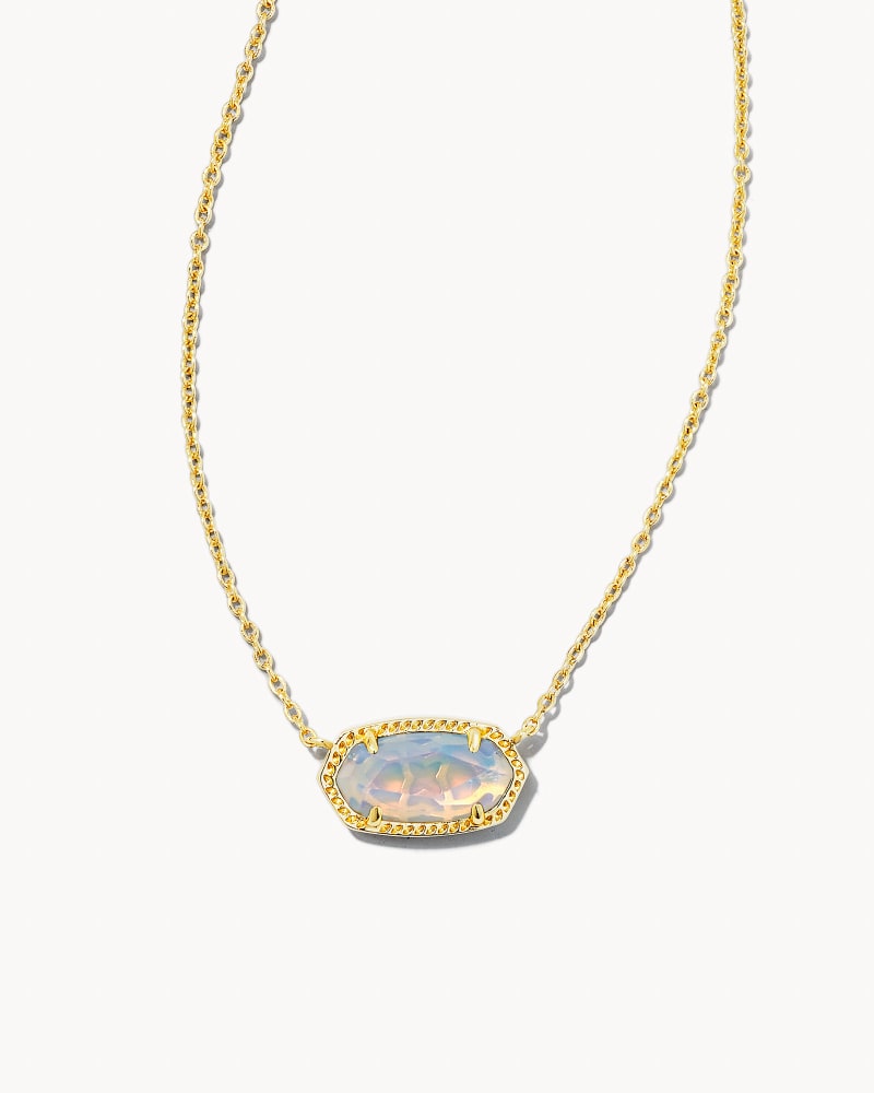 Elisa Necklace Gold Iridescent Opalite